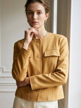 Carven Boutique Paris Antique Gold Button-Front Jacket Size Small